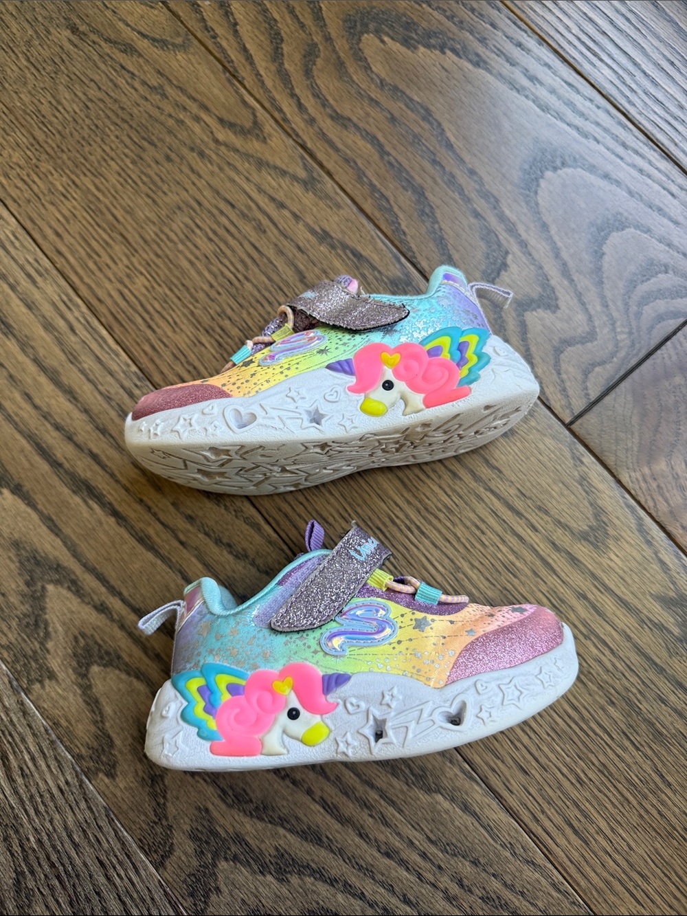 Skechers Kids Rainbow Unicorn Light-Up Sneakers - Pink, Purple, Blue, Yellow 6